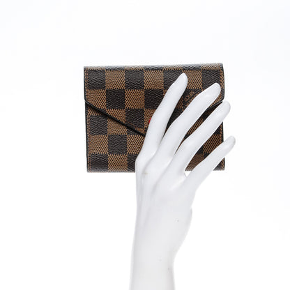 Louis Vuitton Damier Ebene Victorine Wallet Red 2 of 6
