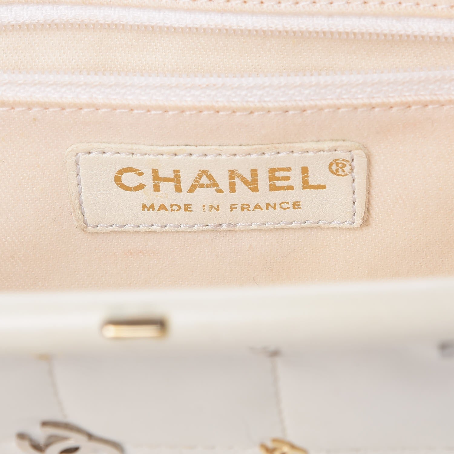 Chanel Calfskin Square Quilted Grommet Embellished Piercing Chic Clutch White 6 of 18