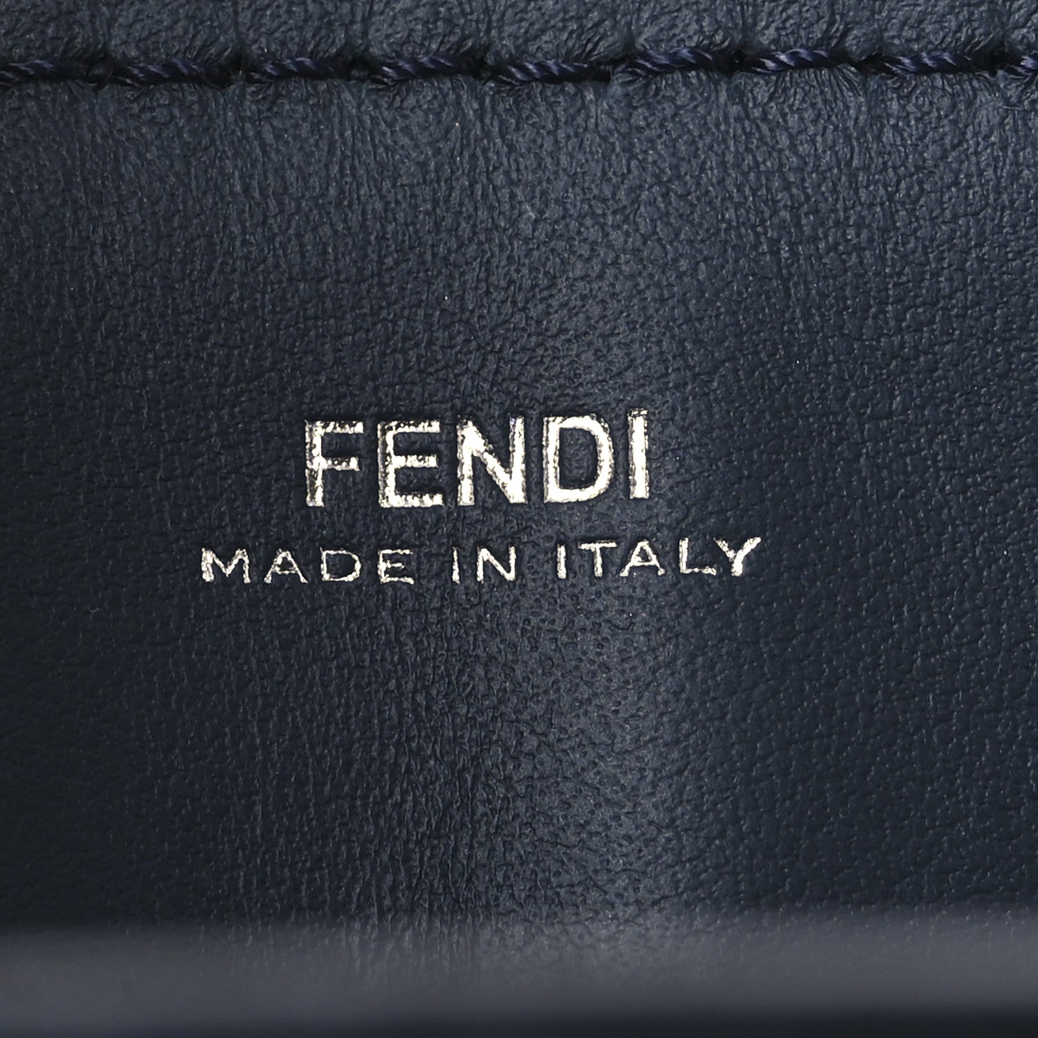 Fendi Vitello Baltico Dolce DotCom Satchel Navy Yellow 7 of 13