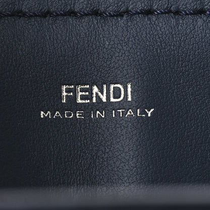 Fendi Vitello Baltico Dolce DotCom Satchel Navy Yellow 7 of 13