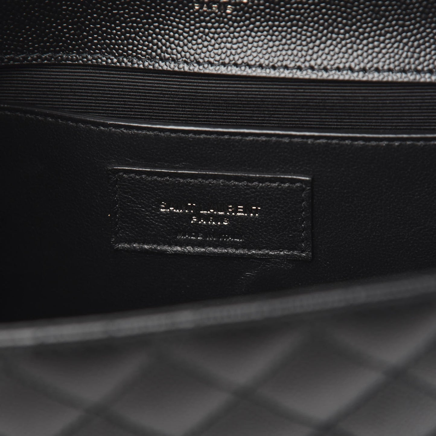 Grain De Poudre Textured Mixed Matelasse Triquilt Medium Monogram Satchel Black
