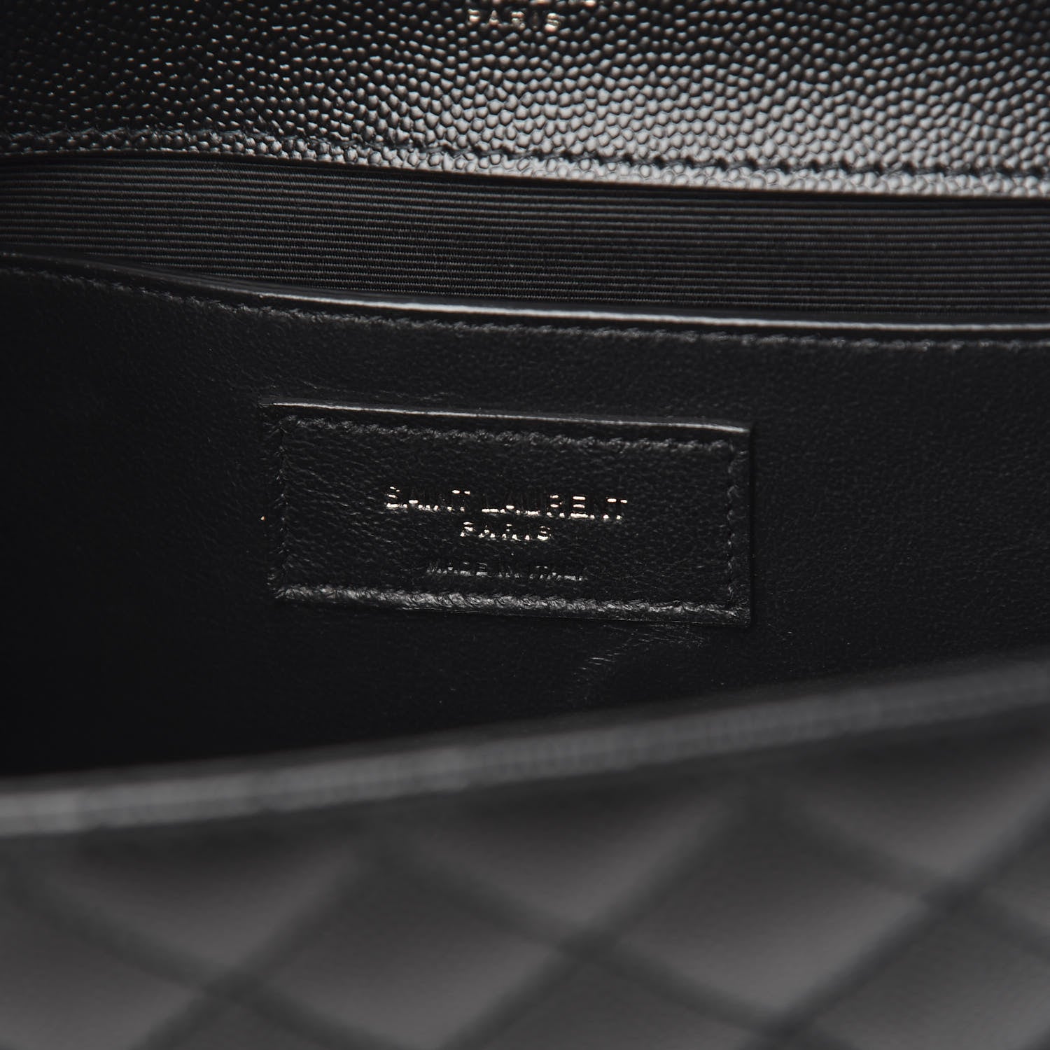 Saint Laurent Grain De Poudre Textured Mixed Matelasse Triquilt Medium Monogram Satchel Black 6 of 10