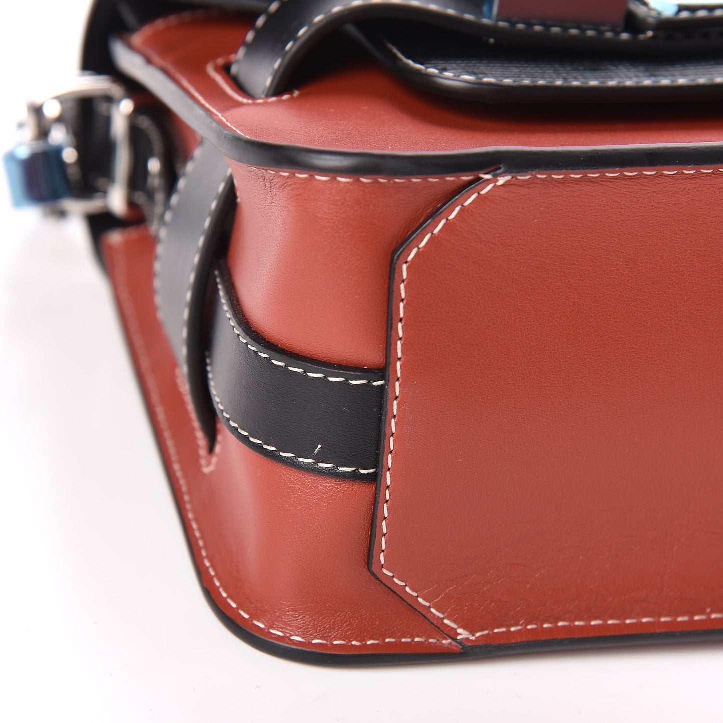 Mixed Calfskin Mini PS11 Classic Shoulder Bag Black Rust