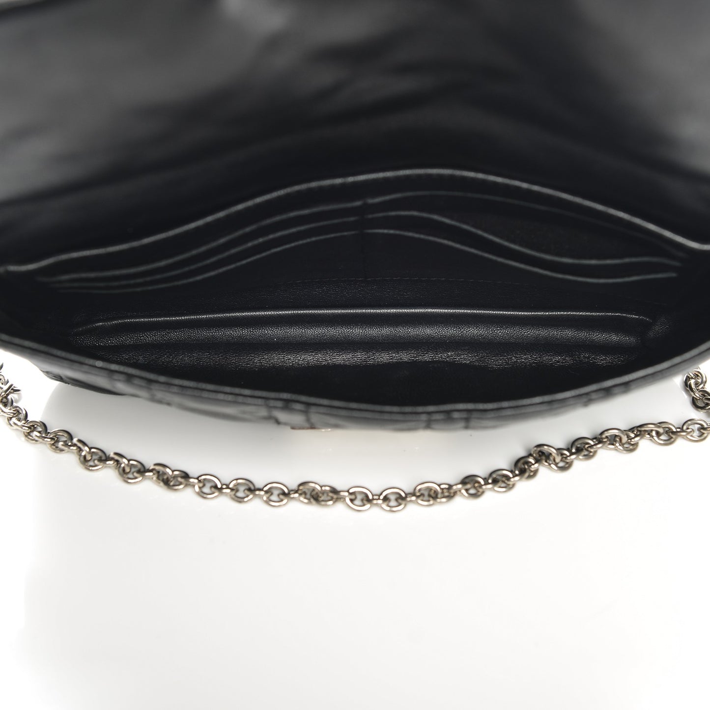 Lambskin Cannage New Lock Pouch Black