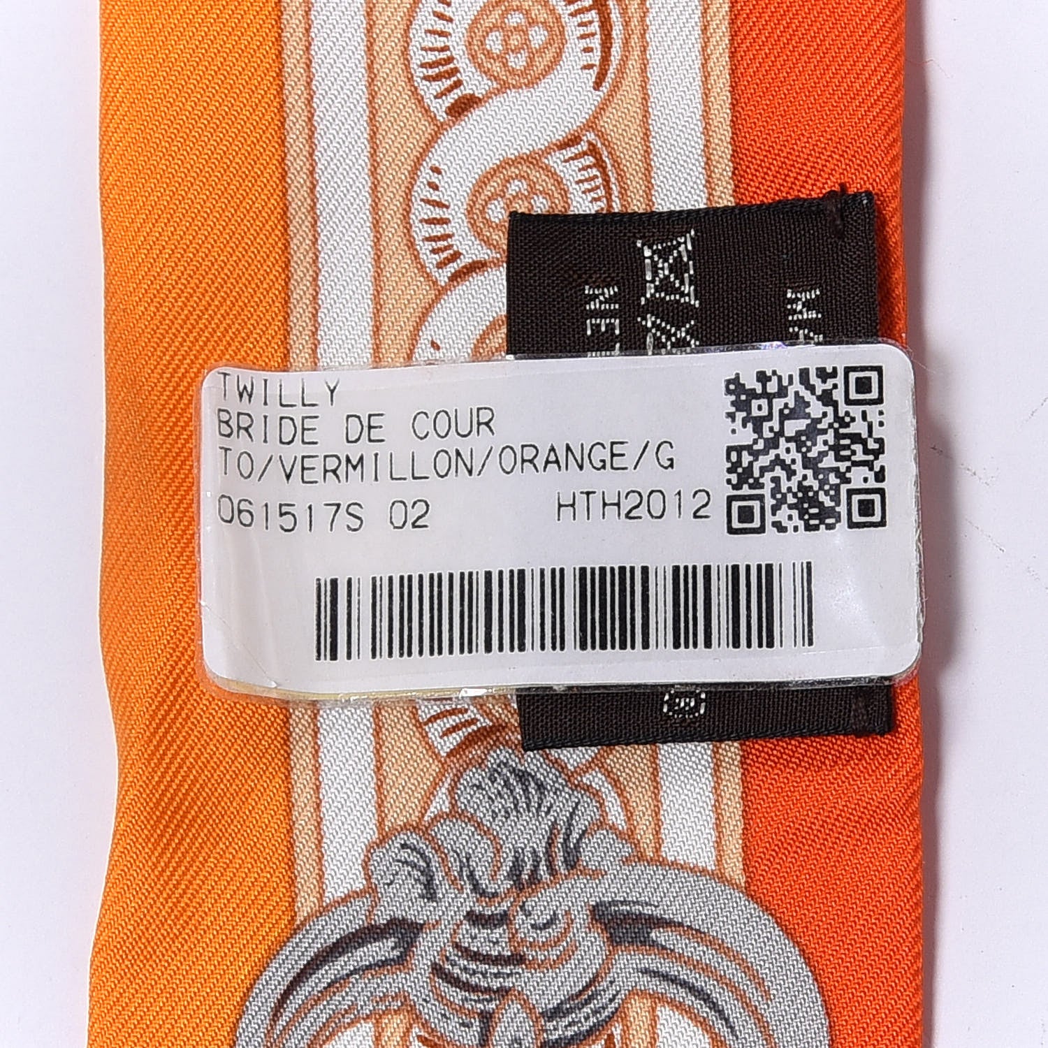 Hermes Silk Bride De Cour Twilly Vermillon Orange 4 of 4