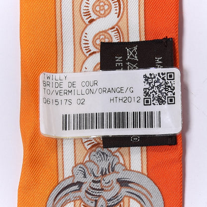 Hermes Silk Bride De Cour Twilly Vermillon Orange 4 of 4