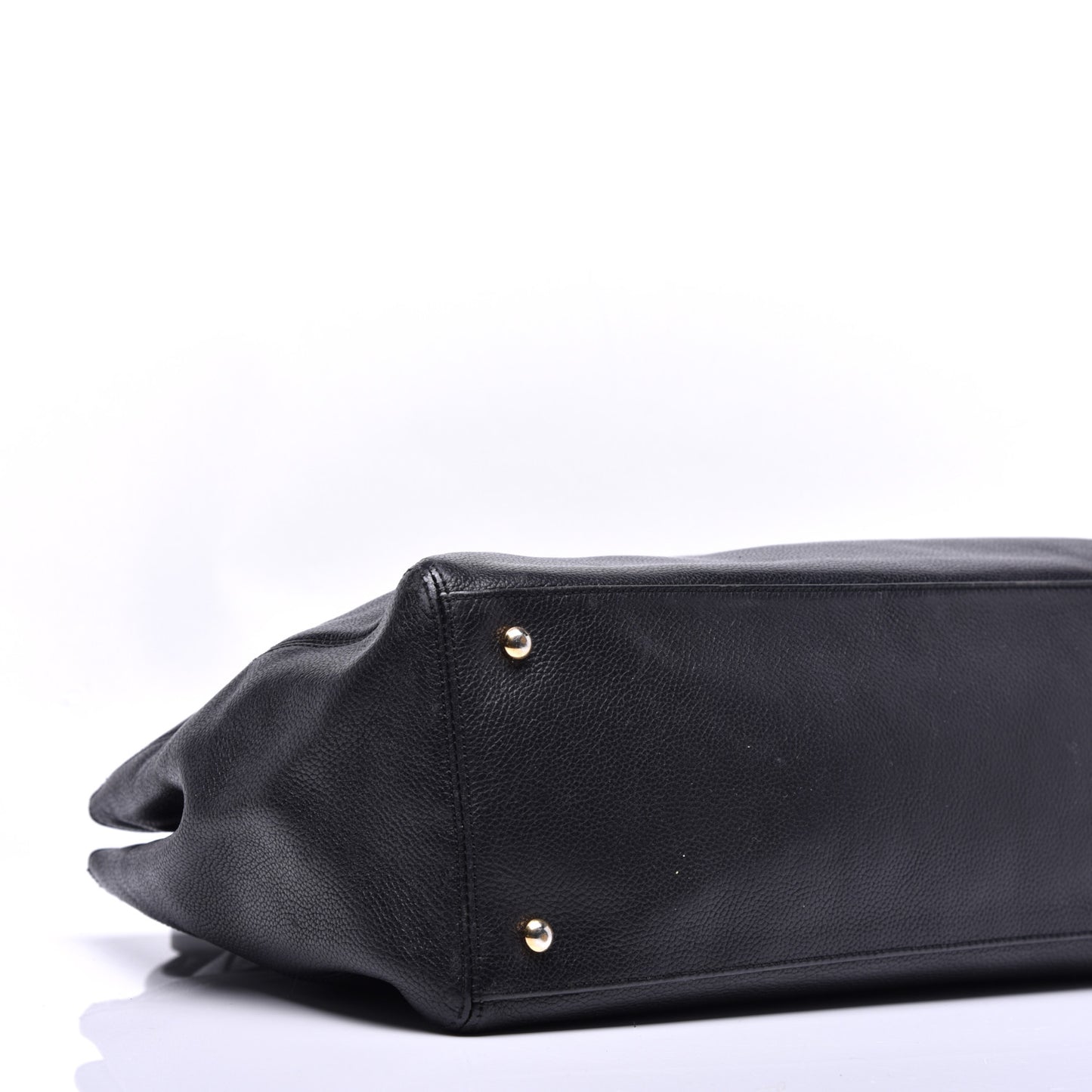 Calfskin Cerf Executive Shopper Tote Black