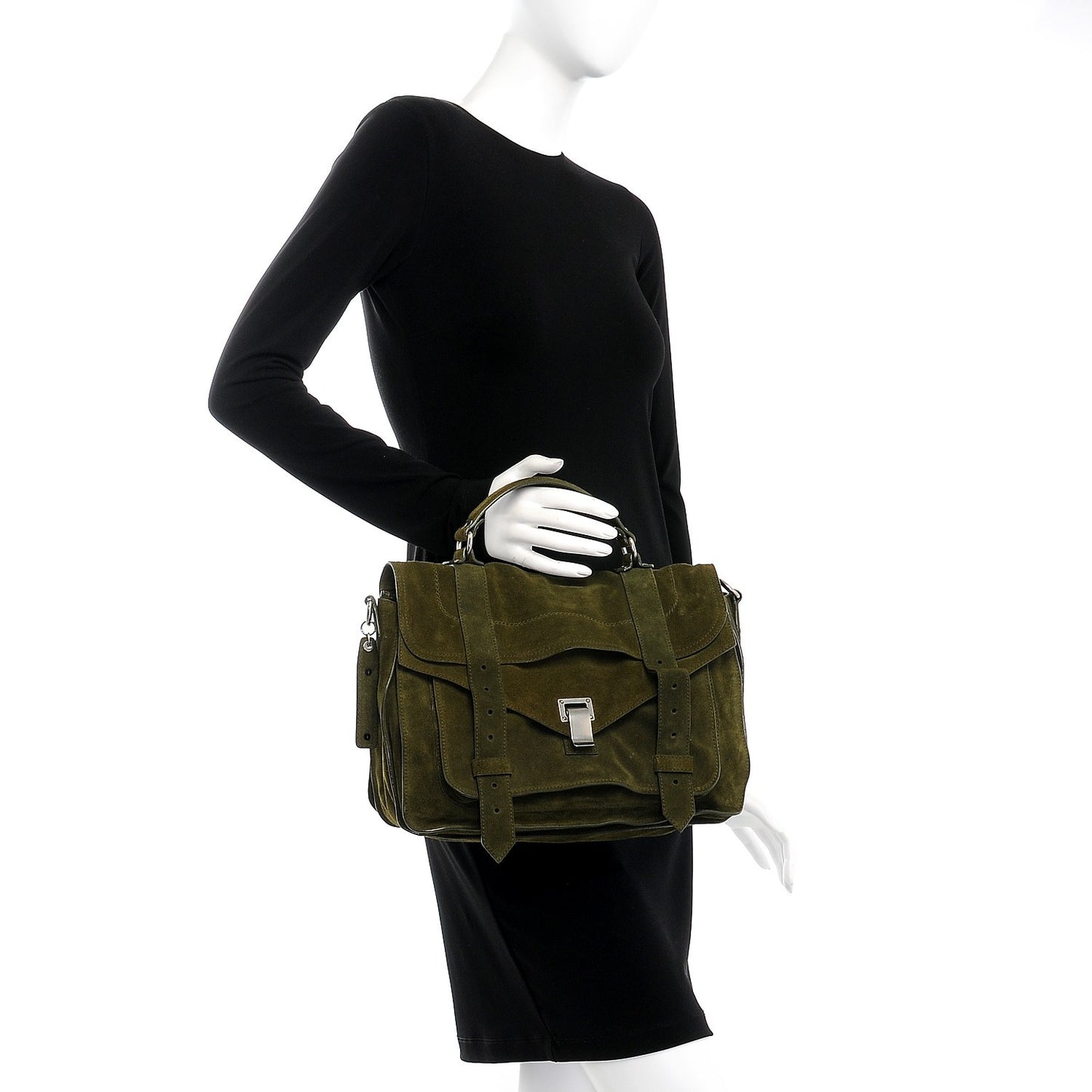 Suede PS1 Medium Satchel Olive