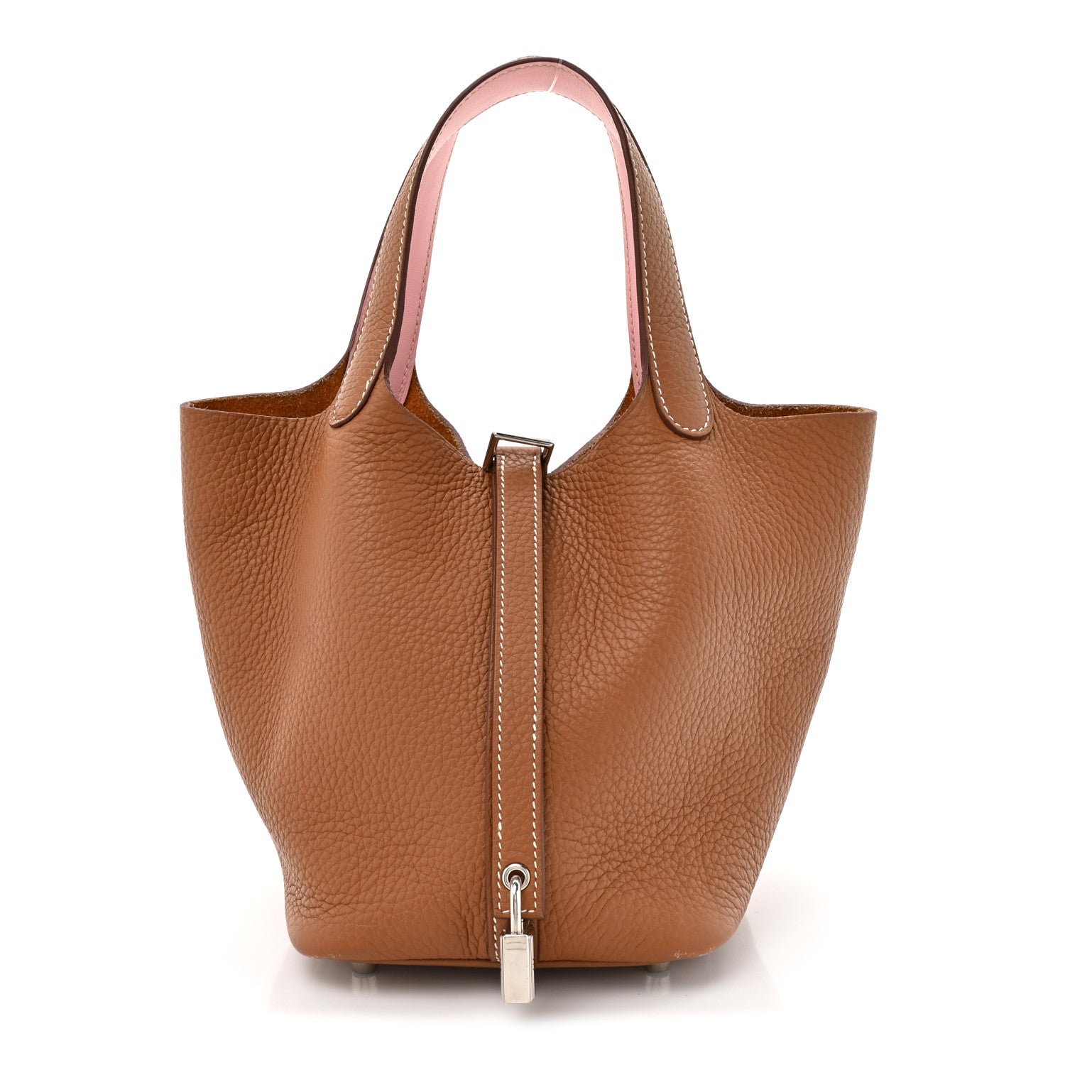 Hermes Taurillon Clemence Swift Eclat Picotin Lock 18 PM Gold Rose Sakura 1 of 14