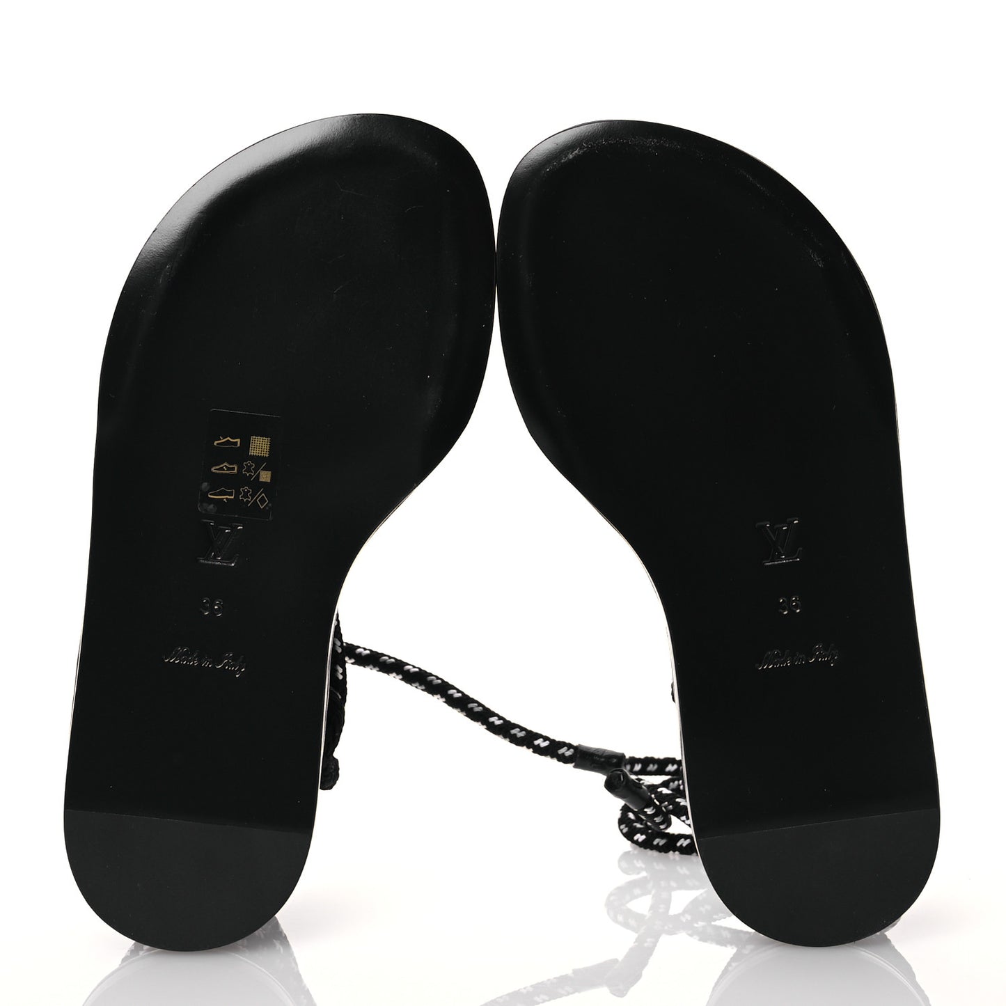 Fabric Maia Rope Flat Sandal 36 Black