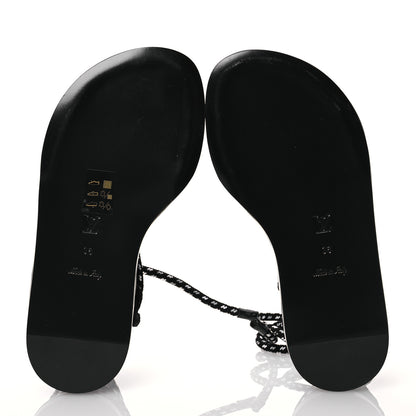 Louis Vuitton Fabric Maia Rope Flat Sandal 36 Black 6 of 9