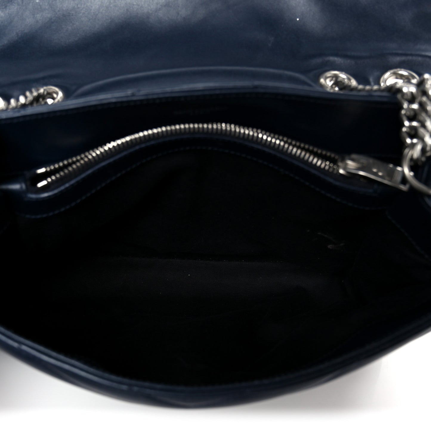 Calfskin Y Quilted Monogram Medium Loulou Chain Satchel Medium Blue
