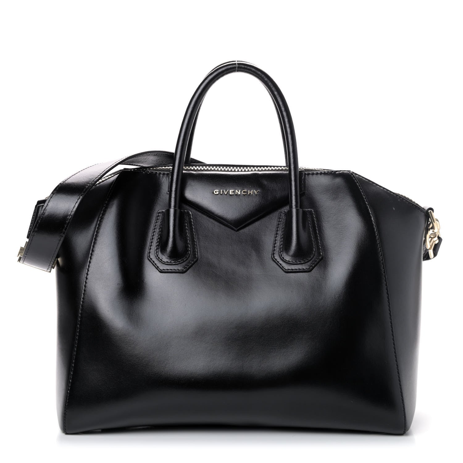 Givenchy Shiny Lord Calfskin Medium Antigona Black 1 of 11