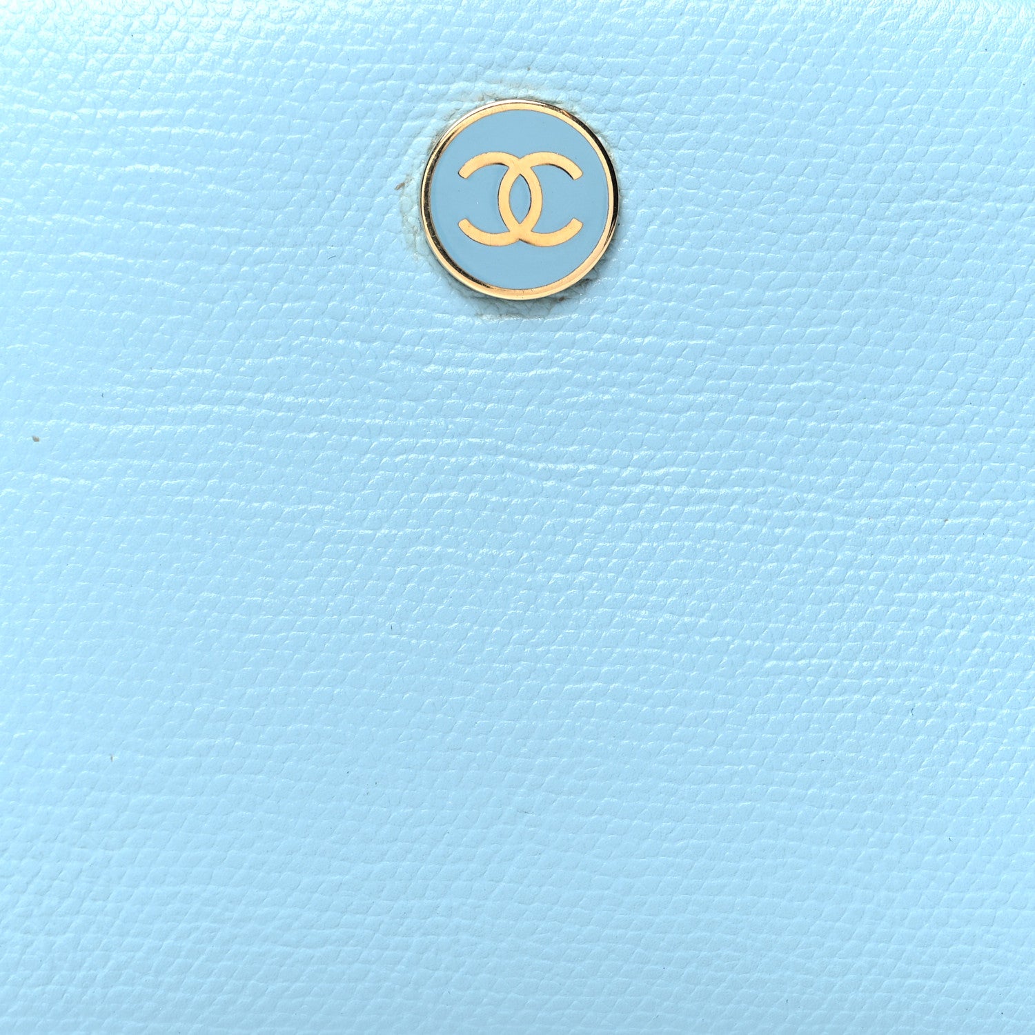 Chanel Grained Calfskin CC Button Small Pouch Cosmetic Case Blue 9 of 11
