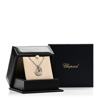 Chopard 18K White Gold Happy Diamonds Double Heart Pendant Necklace 5 of 5