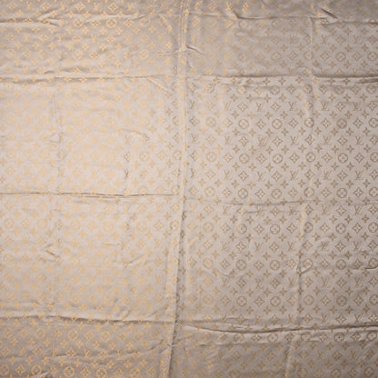 Louis Vuitton Silk Wool Monogram Shine Shawl Beige 1 of 5