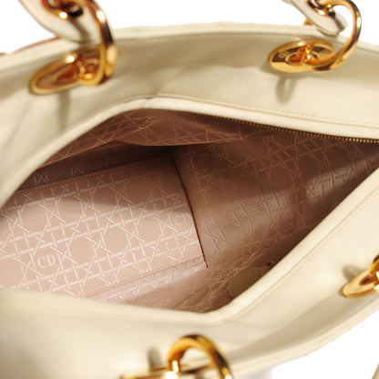 Christian Dior Lambskin Cannage Large Lady Dior Beige 5 of 8