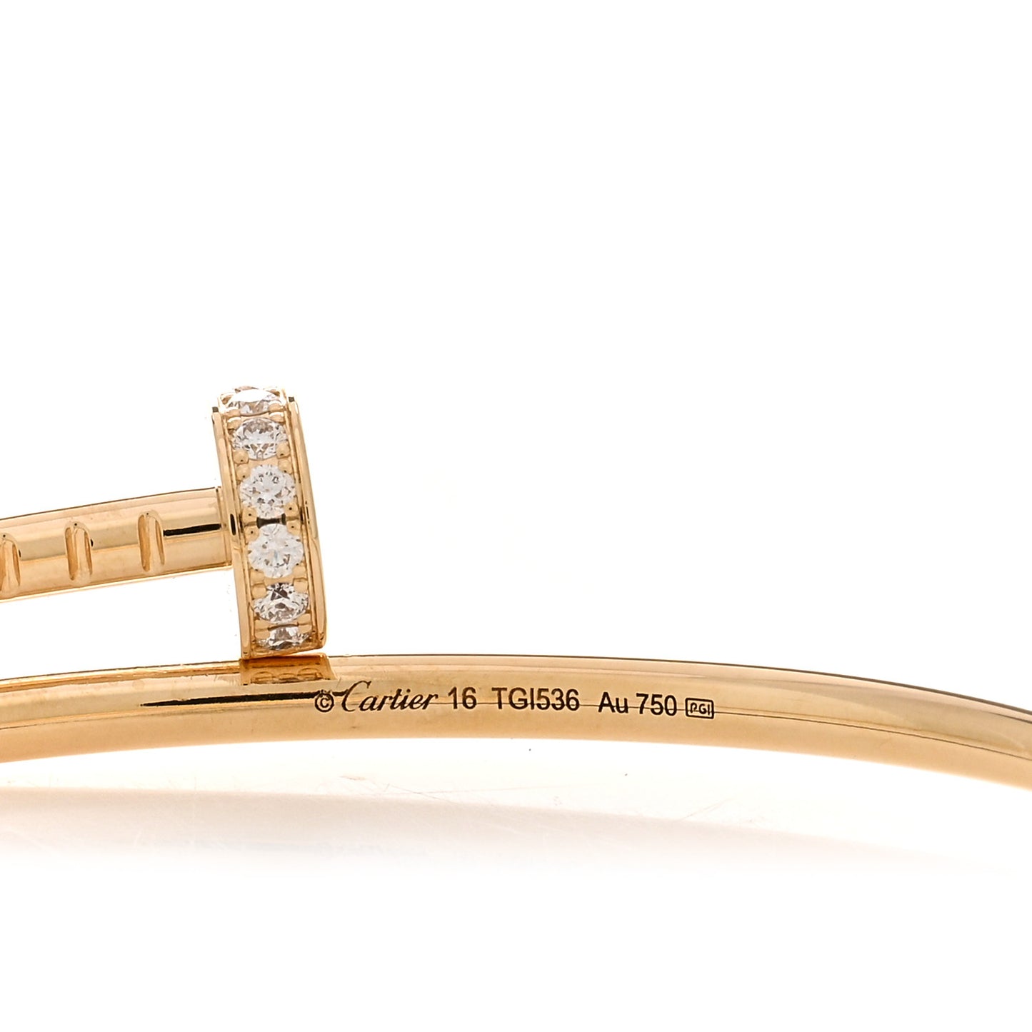 18K Yellow Gold Diamond Small Juste Un Clou Bracelet 16