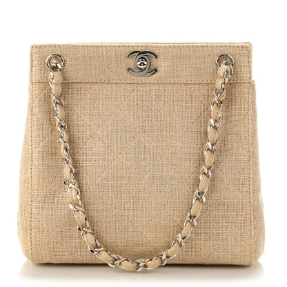 Chanel Metallic Linen Quilted Shoulder Bag Gold 1 of 8