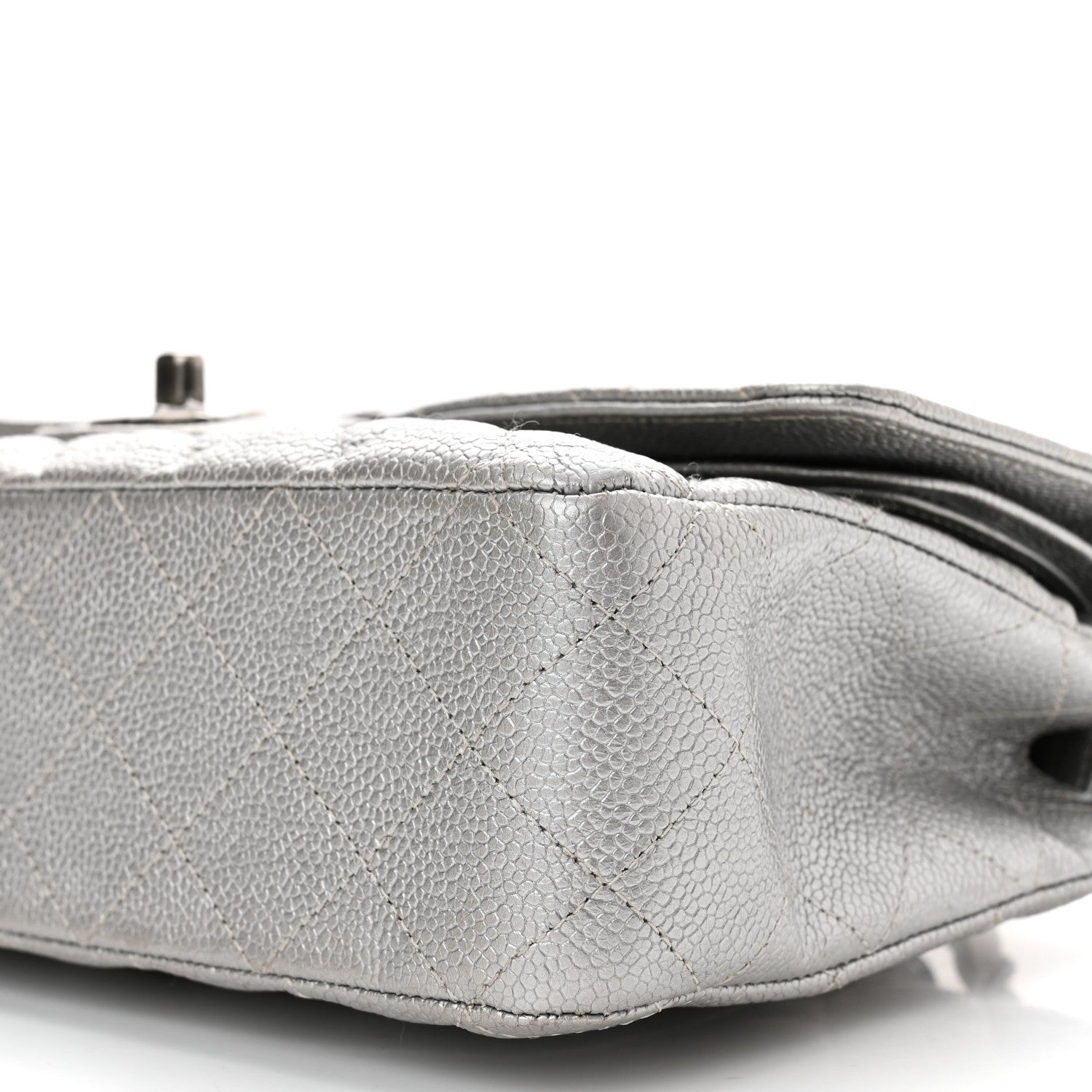 Chanel Metallic Caviar Quilted Medium Double Flap Silver 10 of 10