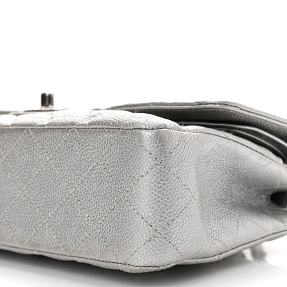 Chanel Metallic Caviar Quilted Medium Double Flap Silver 10 of 10