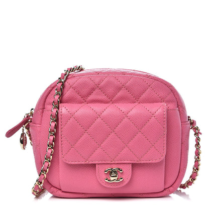 Chanel Caviar Quilted CC Day Camera Case Pink 1 of 7