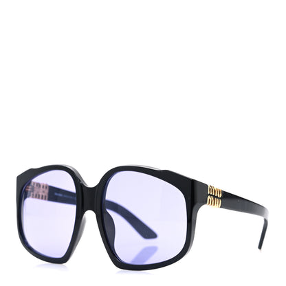 Miu Miu Acetate Square Sunglasses SMU A07 Black Violet 1 of 7