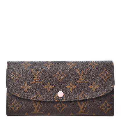 Louis Vuitton Monogram Emilie Wallet Rose Ballerine 1 of 8