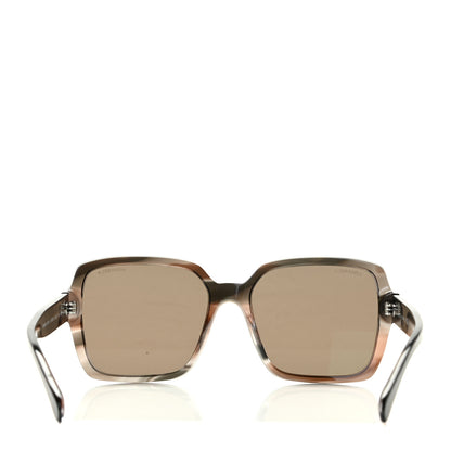 Chanel Acetate Polarized Square Striped Sunglasses 5408 Brown 7 of 8