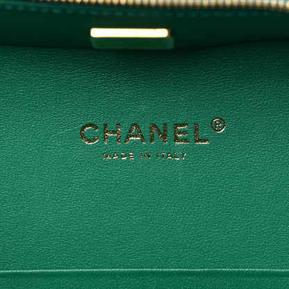 Chanel Lambskin Quilted Top Handle Vanity Case Green 5 of 8