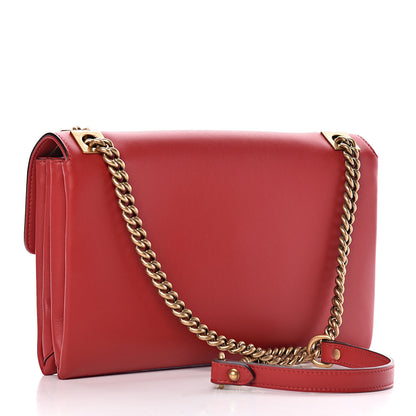 Gucci Calfskin Crystal Embellished Loved Shoulder Bag Red 3 of 11