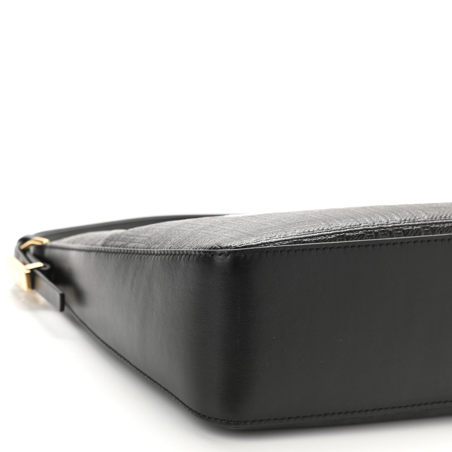 Coated Canvas Logo 4G Embossed Small Moon Cut Out Shoulder Bag Black