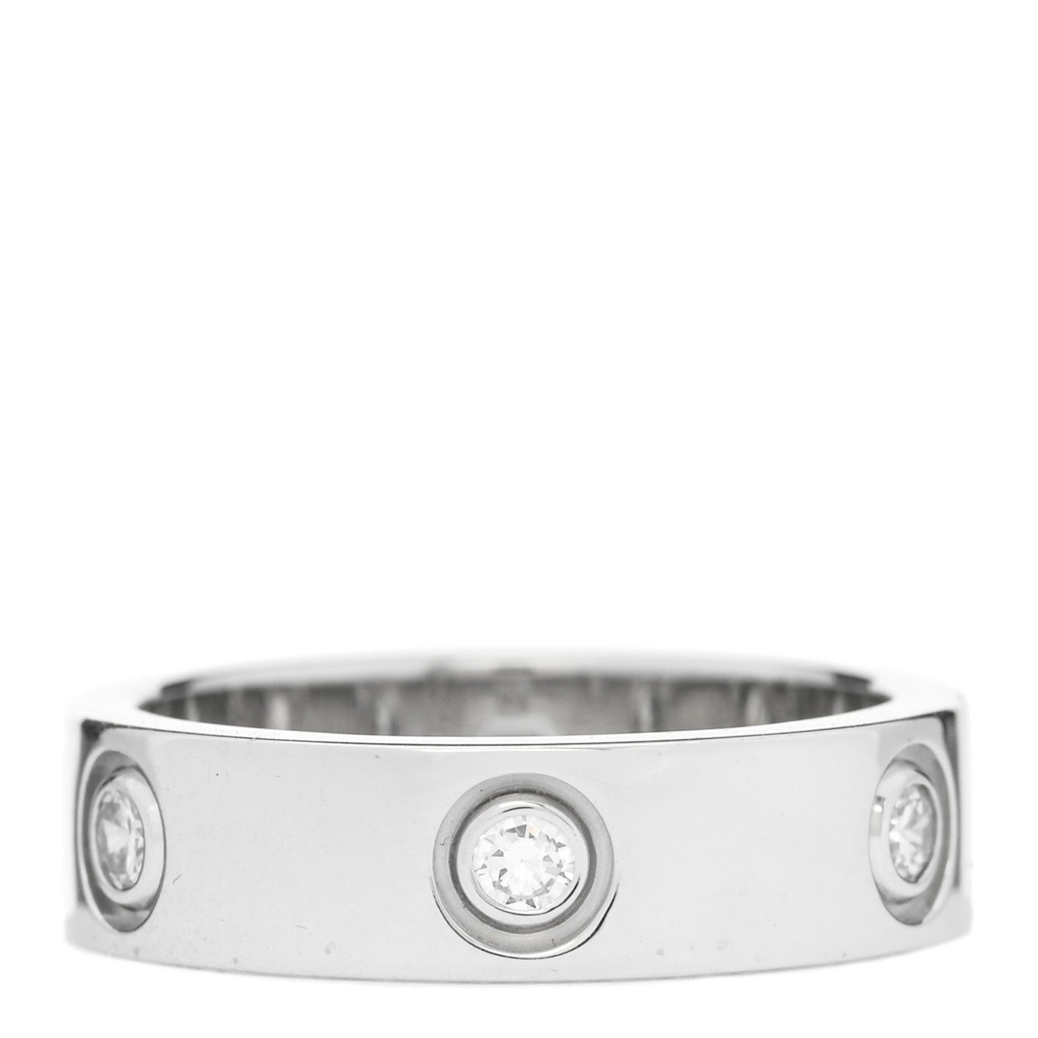 Cartier 18K White Gold 6 Diamond 5.5mm LOVE Ring 54 7 1 of 9