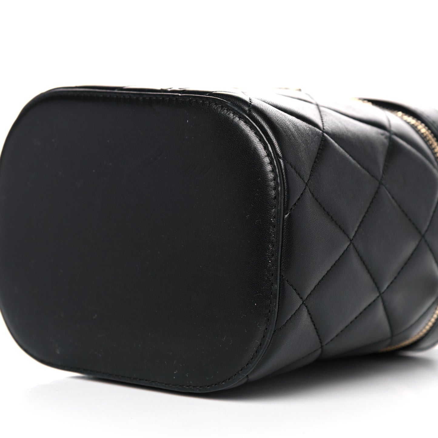 Lambskin Quilted Trendy Vanity Case Black