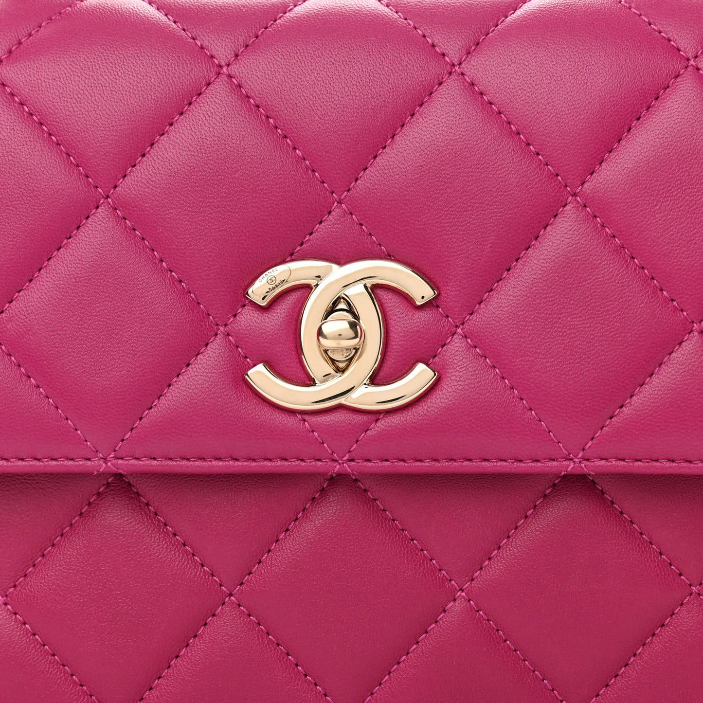 Lambskin Quilted Small Trendy CC Flap Dual Handle Bag Pink