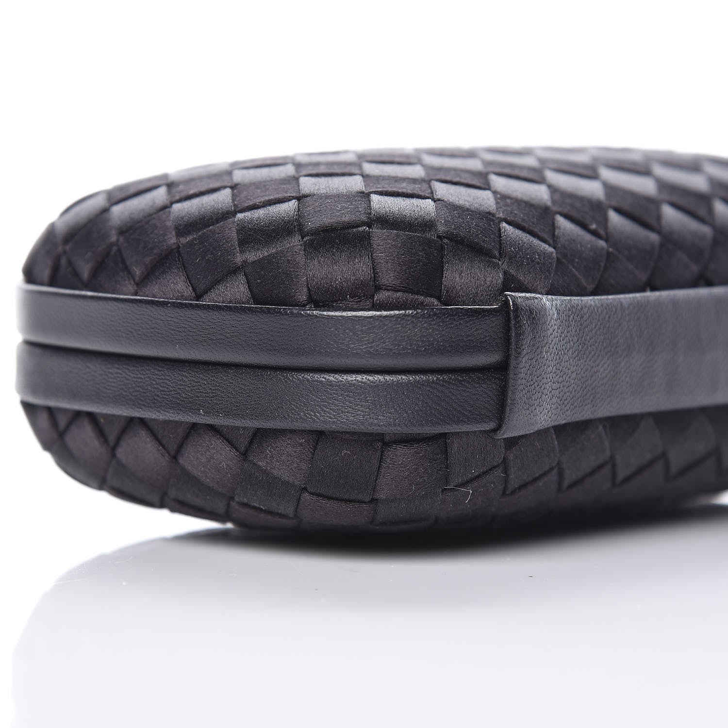 Bottega Veneta Satin Intreccio Impero Knot Clutch Black 7 of 8