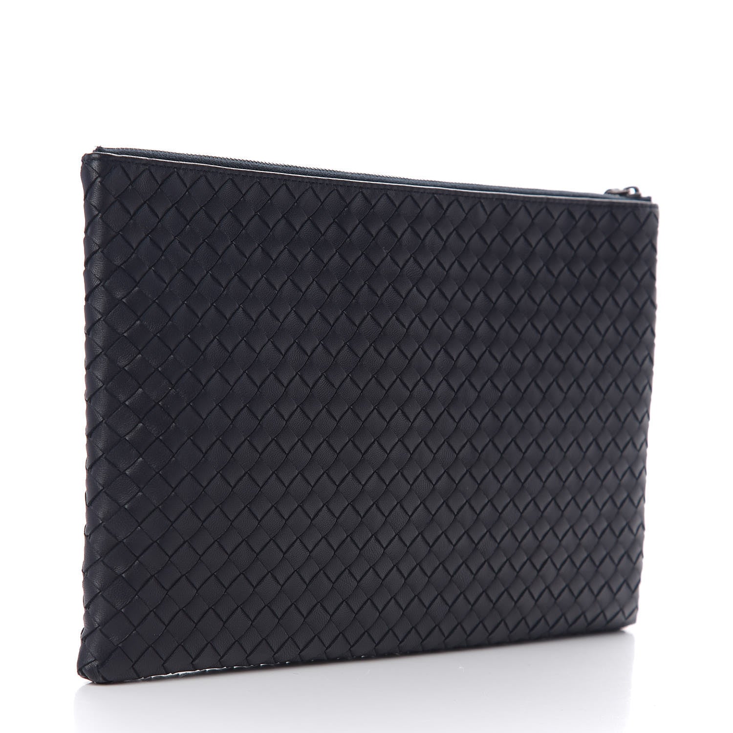 Bottega Veneta Nappa Intrecciato Large Flat Zip Biletto Pouch Black 2 of 7