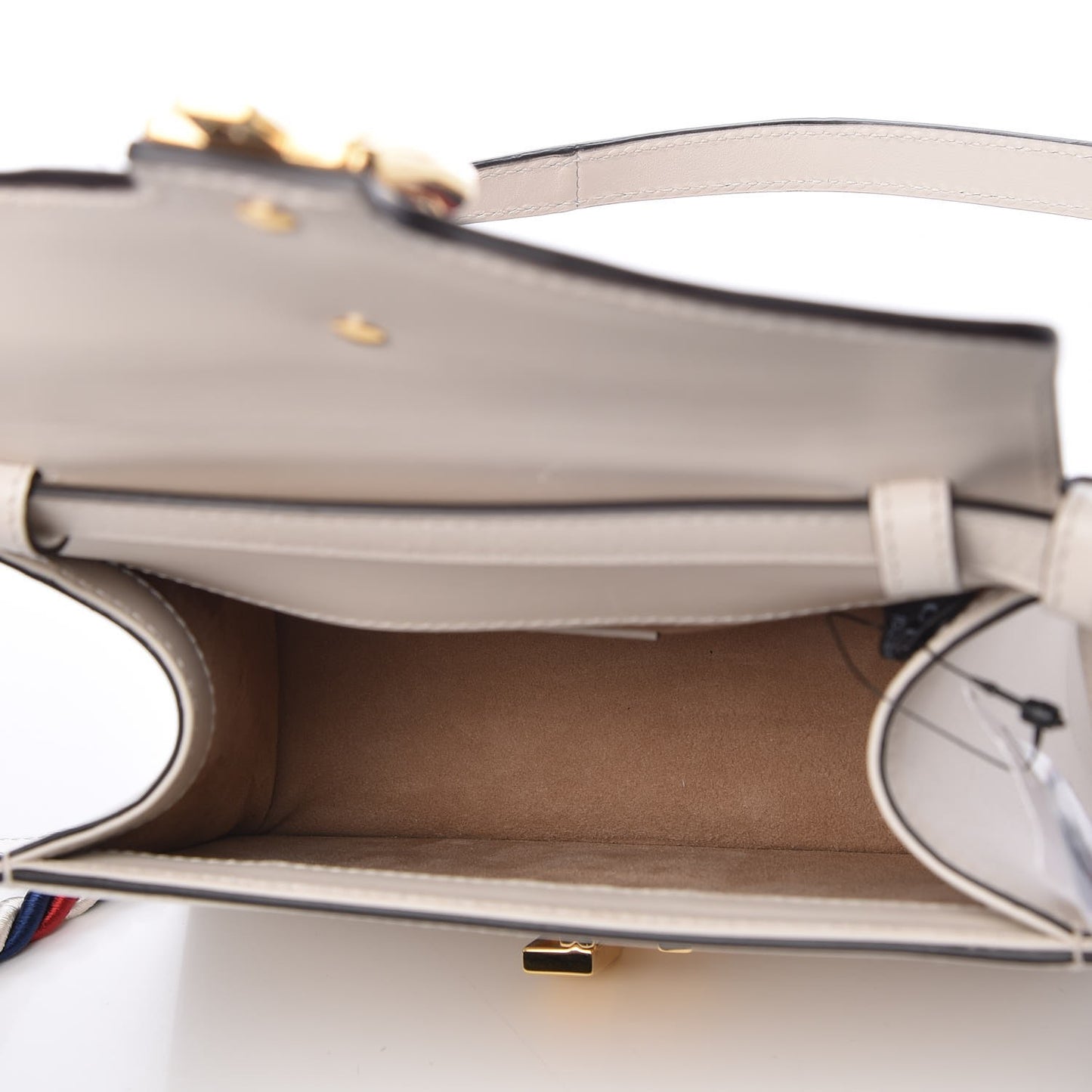 Calfskin Mini Sylvie Top Handle Bag White