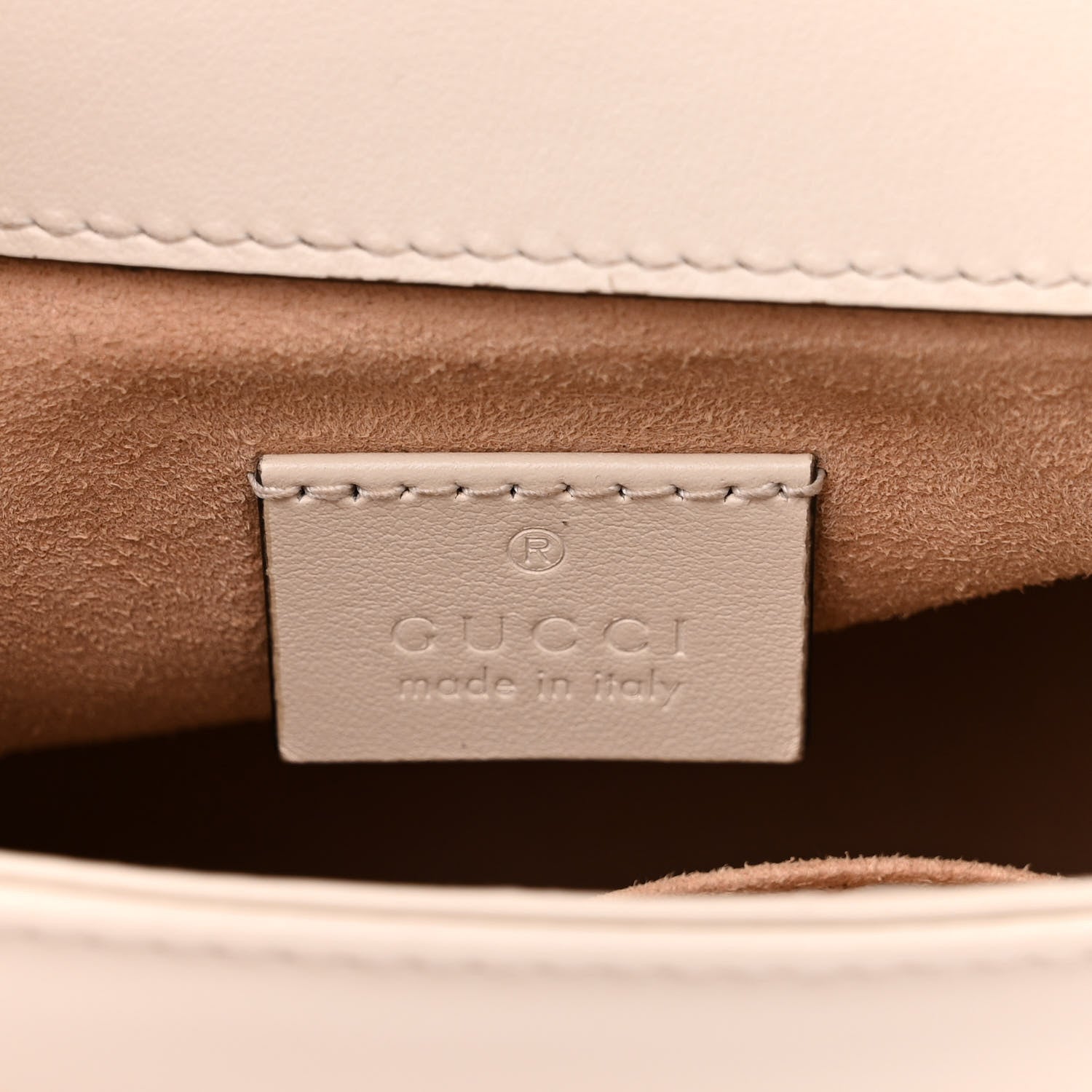 Gucci Calfskin Matelasse Mini GG Marmont Top Handle Shoulder Bag White 6 of 14