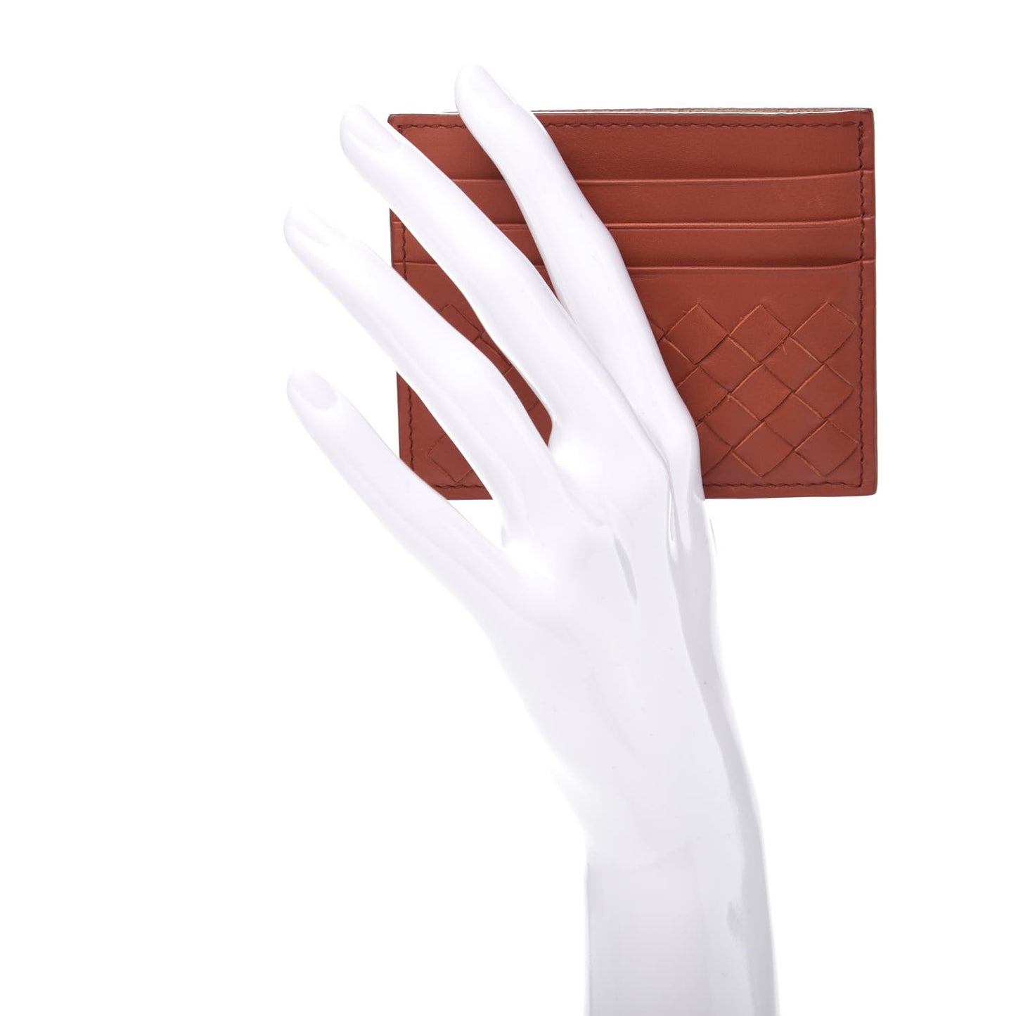 Nappa Intrecciato VN Card Case Rust