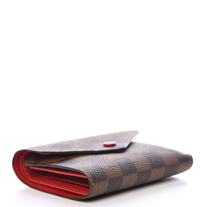 Louis Vuitton Damier Ebene Victorine Wallet Red 4 of 7