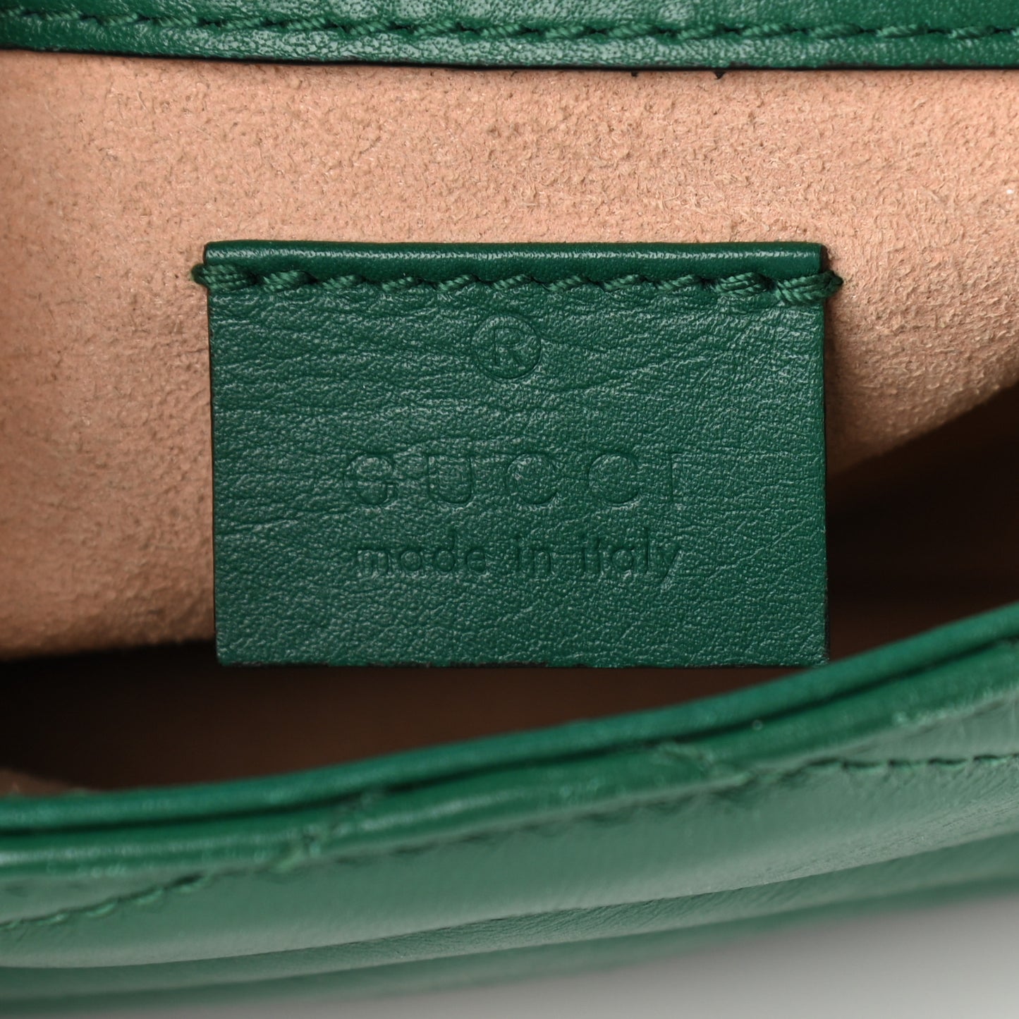 Calfskin Matelasse Super Mini GG Marmont Shoulder Bag Emerald Green