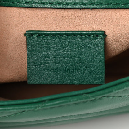 Gucci Calfskin Matelasse Super Mini GG Marmont Shoulder Bag Emerald Green 6 of 9