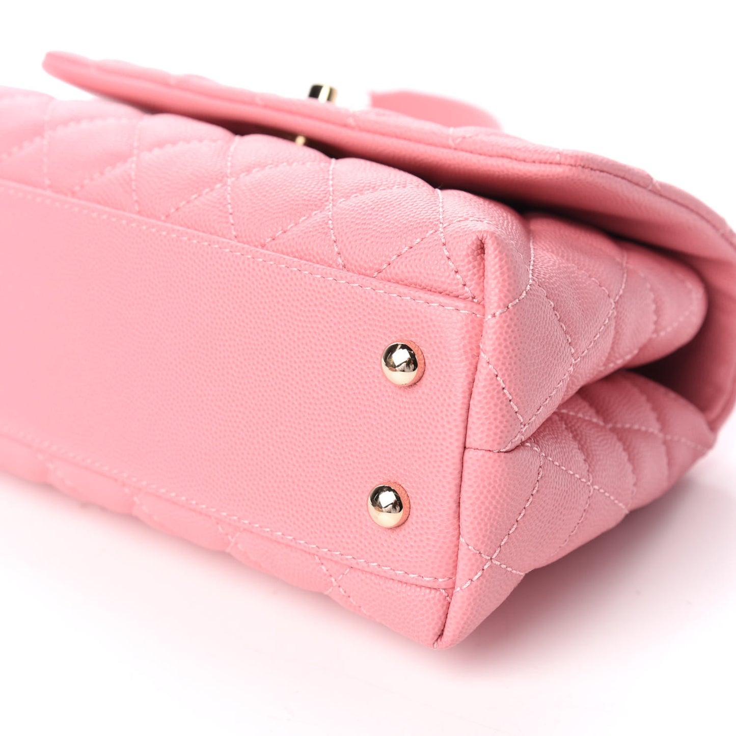 Caviar Quilted Mini Coco Handle Flap Pink