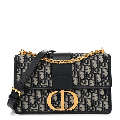 Christian Dior Oblique 30 Montaigne Chain Flap Bag Blue 1 of 9