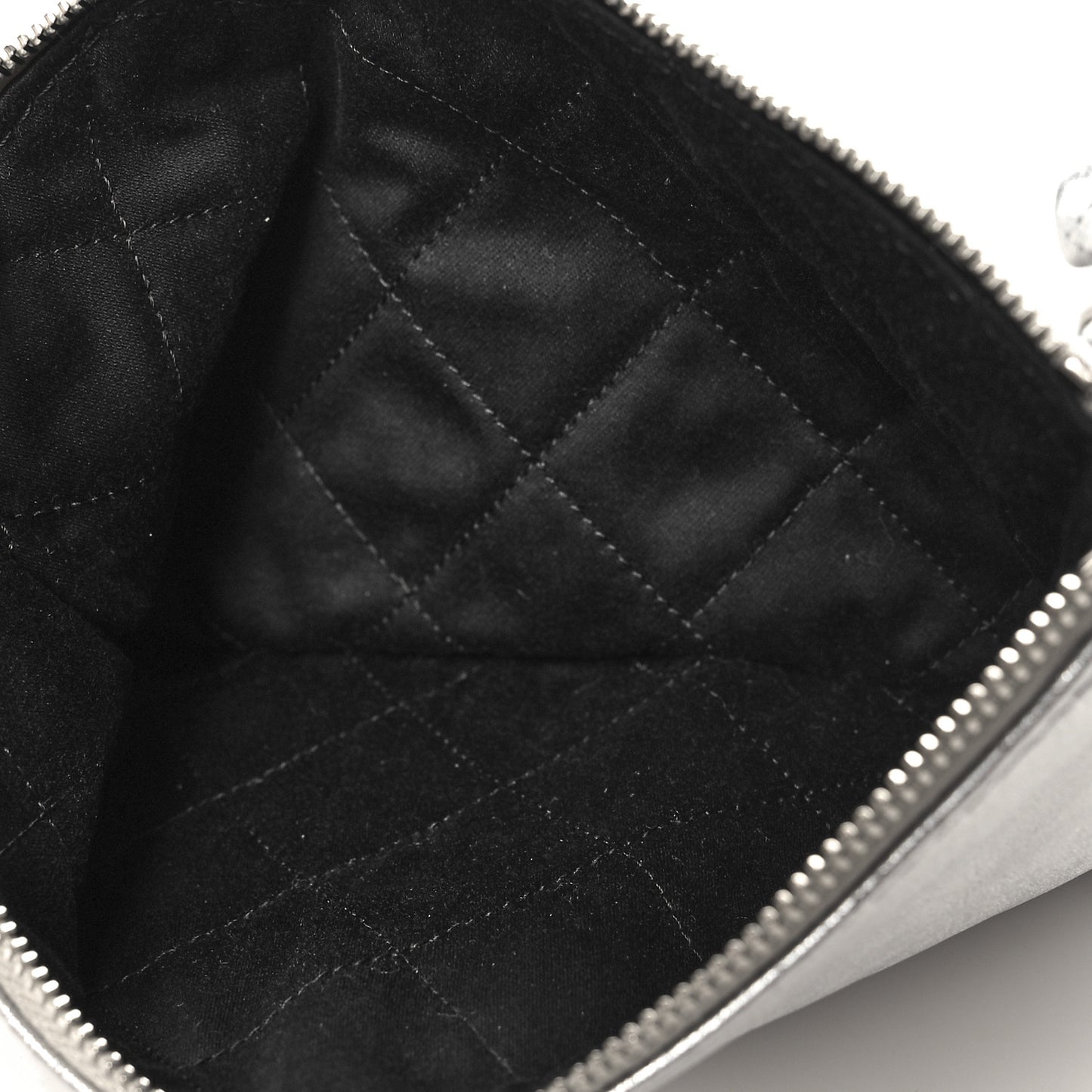 Metallic Calfskin Quilted Chanel 22 Silver