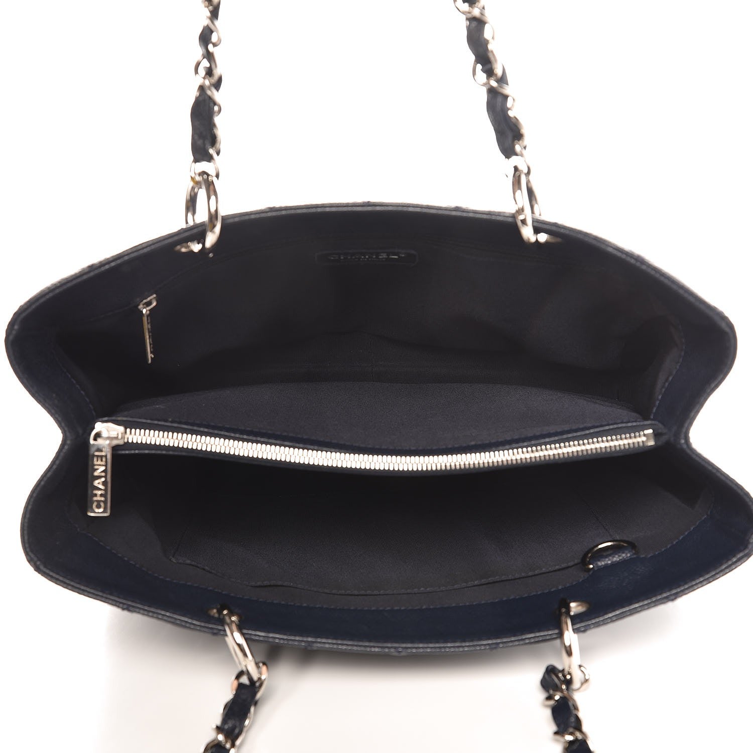 Chanel Caviar Quilted Grand Shopping Tote GST Navy Blue 5 of 11