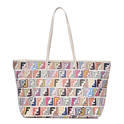 Fendi Zucca Spalmati FF Multicolor Medium Roll Tote Multicolor White 1 of 12