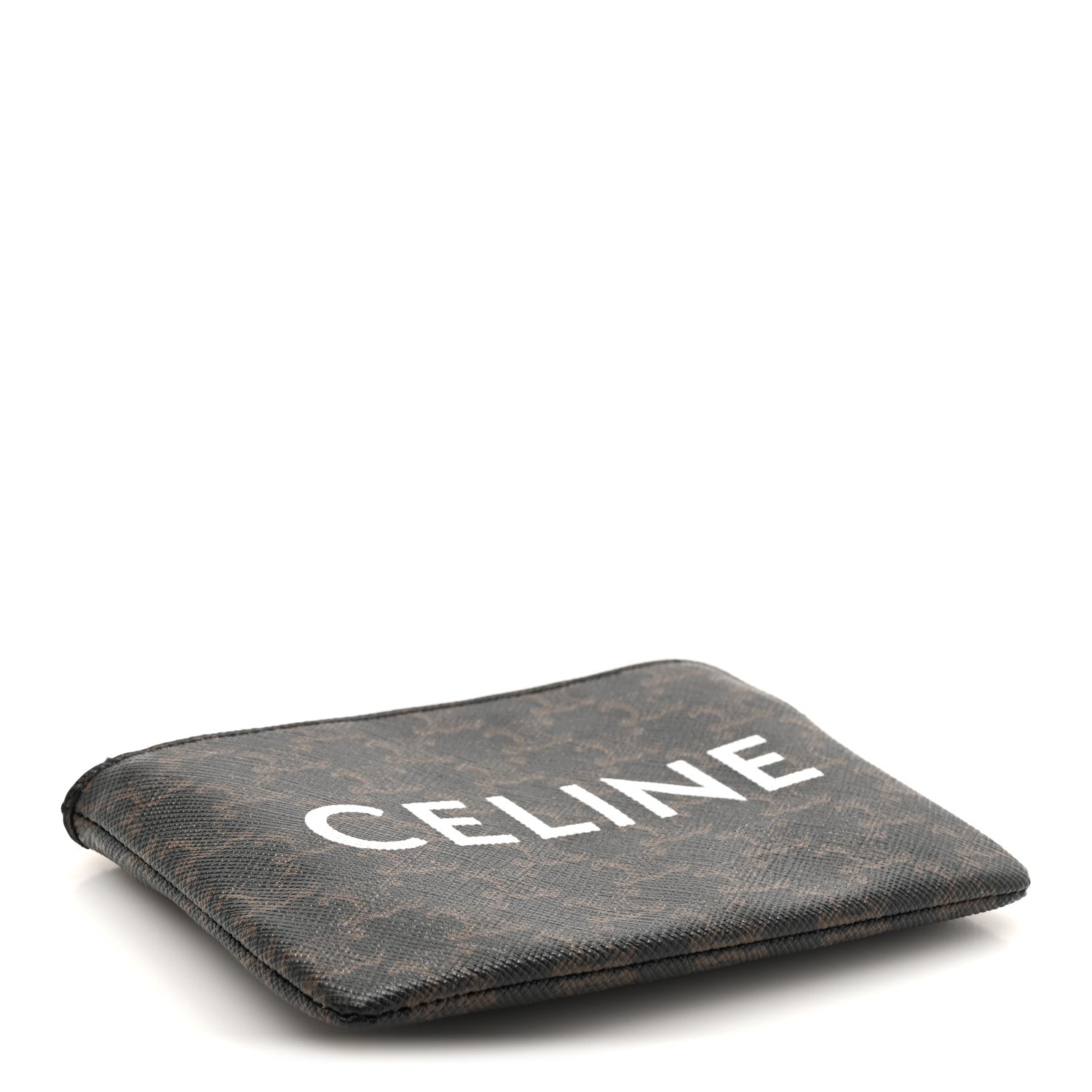 Celine Triomphe Canvas Logo Coin and Card Pouch With Hook Black 4 of 6
