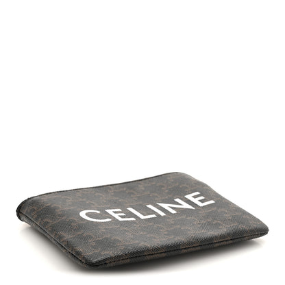 Celine Triomphe Canvas Logo Coin and Card Pouch With Hook Black 4 of 6